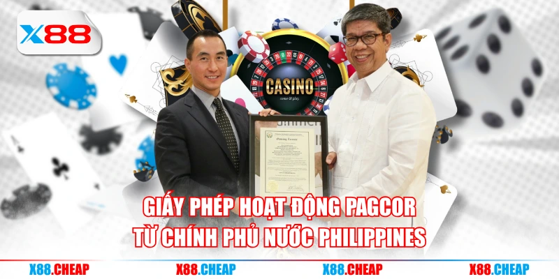Giấy phép hoạt động PAGCOR từ chính phủ nước Philippines